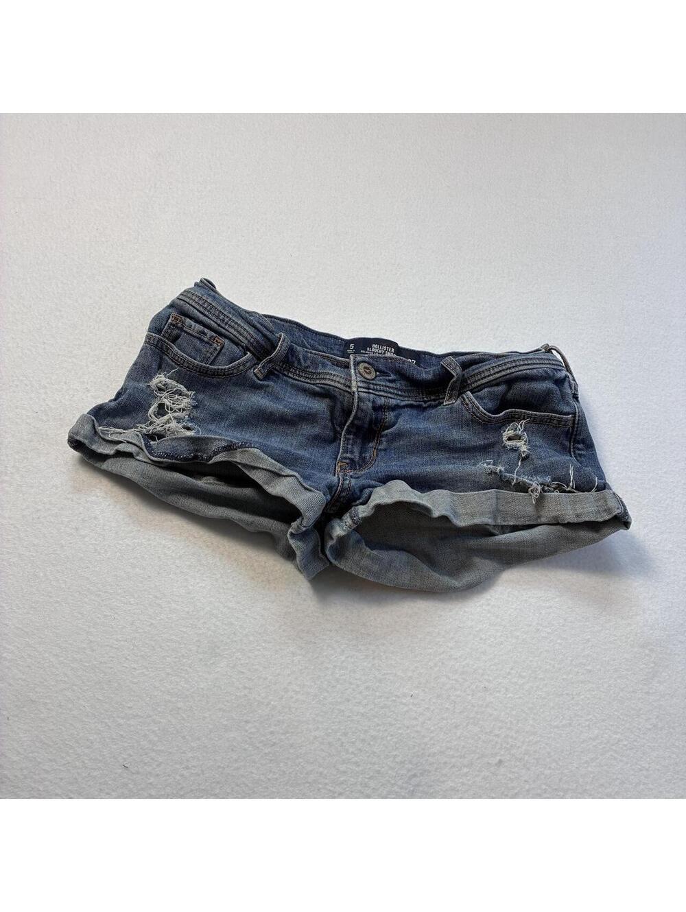 Hollister Women's Size 5 30 Waist Slouchy Low Rise Distressed Denim Mini Shorts